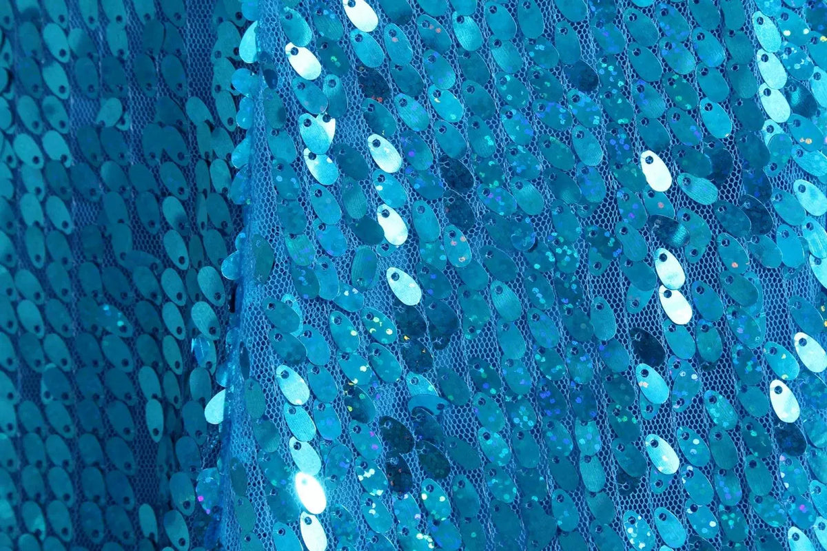 Girl Stunning Princess Maxi Dress All Body Sequin Covered Blue Train Sparkly Tulle Costume Snow Queen Party Elsa Cosplay Outfit
