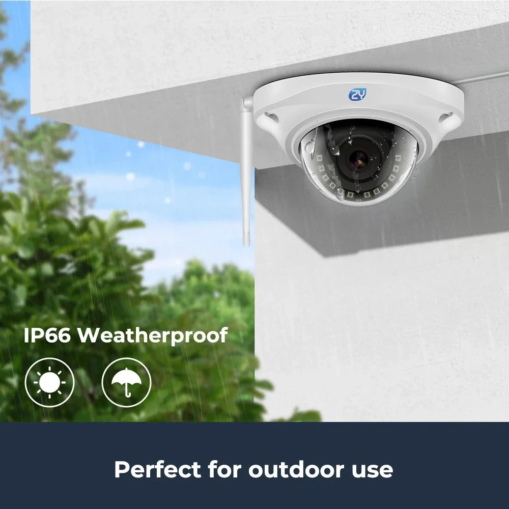 5MP Wifi Dome IP Camera Vandalproof Humanoid Detection CCTV Camera Onvif SD Card H.265 Audio Video Surveillance Cameras Camhipro