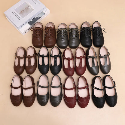 Ali Plus Kids Shoes Children Leather Flats Baby Girls Sole Brogue Performance Shoes Boys Party Mary Jane Toddler Slip On Oxfords