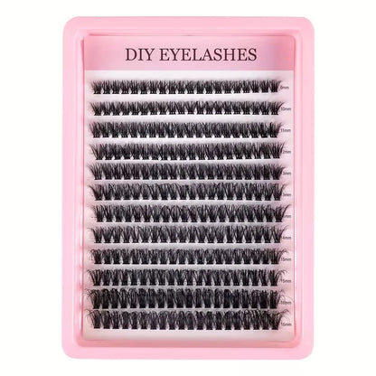 Cluster Lashes, 240pcs 40D 9-16mm Mixed Lengths, Ultra-Natural Look Thin Ultra-Soft Ultra-Light, Reusable  for Beginners