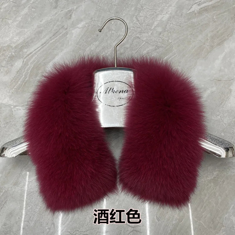 Real Fox Fur Collar Winter Men And Women's Fox Fur Square Collar Natural Fur Scarves For Ladies Neck Warmer Fur Scarf Shawls