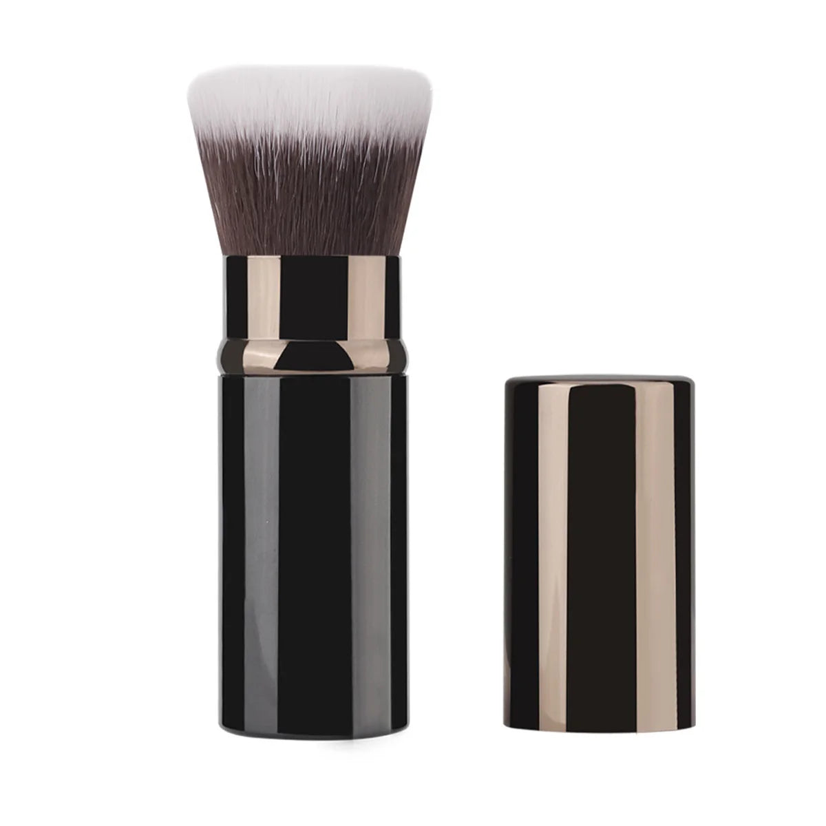 1pc Retractable Brush Makeup Brush Powder Blusher Powder Brush Mini Multi-function Portable With Aluminum Handle