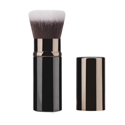 1pc Retractable Brush Makeup Brush Powder Blusher Powder Brush Mini Multi-function Portable With Aluminum Handle