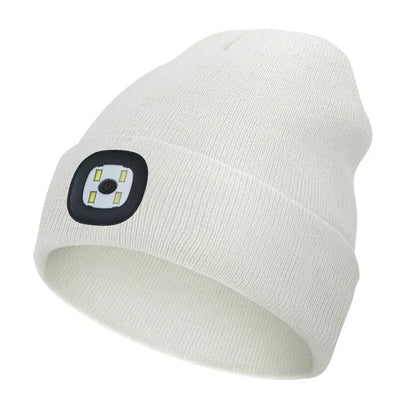 For Woman Cap Night Running Fishing Riding Sports Teenager Beanies Winter Men Beanie Hat with LED Light Rechargeable Knitted Hat