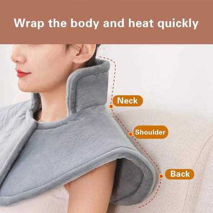 Electric Neck Massager Vibration Shawl 9 Levels Hot Compress Neck Winter Warm Back Tool Relax Brace Multi Functional Heating Pad
