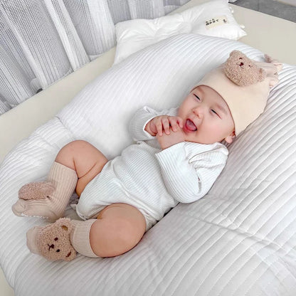 Korean Cartoon Bear Baby Sock Cute Middle Tube Boys Girls Sock Soft Infant Toddler Sokken Solid Color Newborn Sox