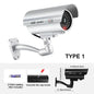 1PC Dummy Security Camera Watreproof Indoor Outdoor Fake CCTV Surveillance System, Red Flashing LED Lights, No Wiring Required