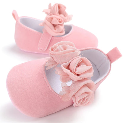 Baby Learning Walk Shoes, Elegant 3D Flower Infant Crib Shoes,Multi Style Soft Dress Footwear for Newborn Baby Girls 0-18Months