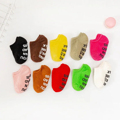 Cute Baby Anti-slip Socks Breathable Cotton Rubber Floor Boys Girls Ankle Socks Newborn Infant Toddler Kids Socks 0-7years Old