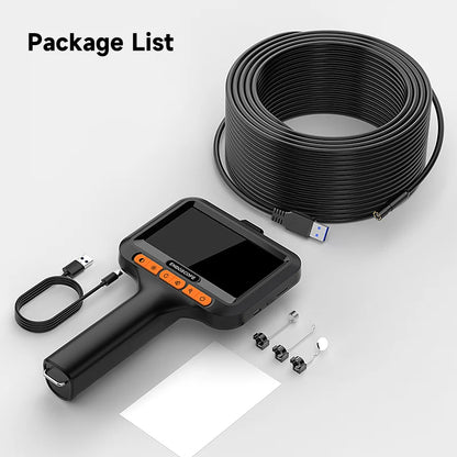 Handheld Endoscope HD 8MM Camera Industria Borescope 4.3‘’ IPS Screen 2-100M Rigid Cable IP67 Waterproof Adjustable Length