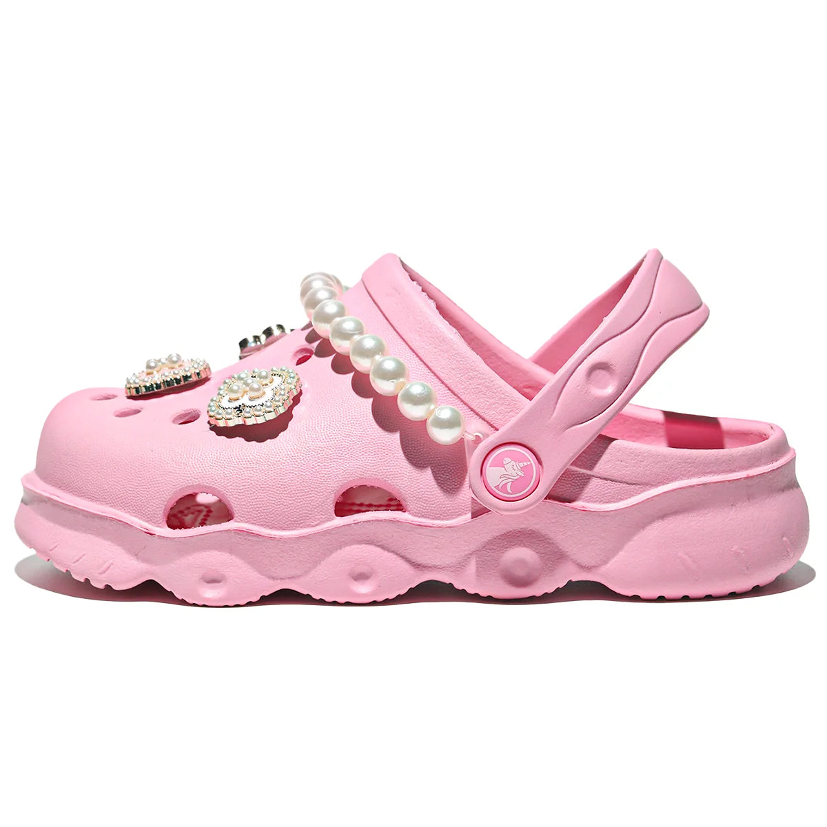 Kids' Glitter Clog, Lightweight EVA Garden Shoes, Waterproof Non-Slip Sandals, Comfortable Slip-On Shoes for Indoor Outdoor 1214