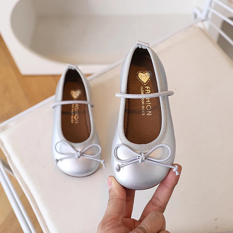 Children Flats Girls Shoes Spring Autumn Children Oxfords For Girl School Toddler Soft PU Leather Shoes Silver, Gold, Black