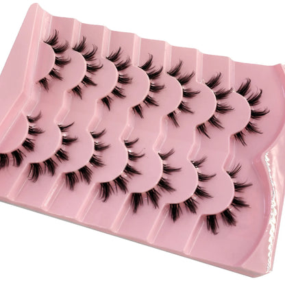 NEW 7pairs 8D Mink Lashes Natural Short False Eyelashes Mink Eyelashes 3D Mink Lashes Wispy HandMade Full Strip Lashes  Makeup