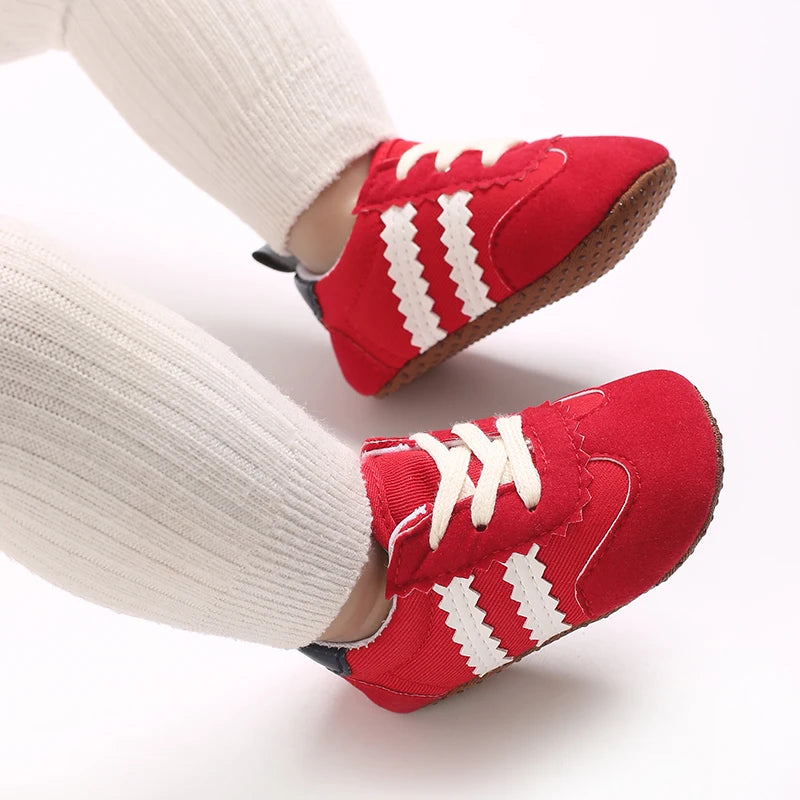 Baby Boys Girls Spring Autumn Shoes 0-1 Year First Walker Fashion Striped Rubber Soles Casual Sports Newborn