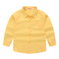 Children's Shirt in the Spring and Autumn New Boys and Girls Suit Collar Shirt Children's Pure Color Long Sleeve Shirt