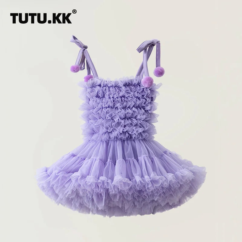 Girls Tutu Dress for Girls Baby Ball Gown Princess Party Vestido Casual Ruffled Bubble Photography Dresses Children Clothes L017