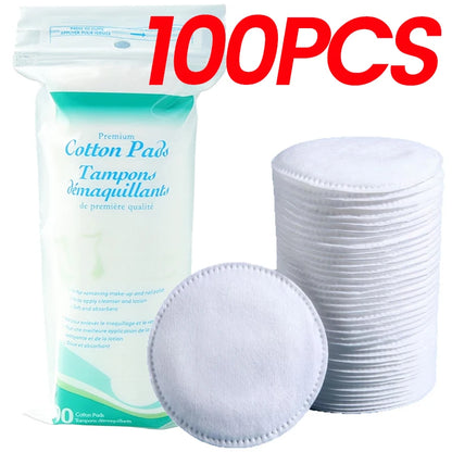 Disposable Soft Circular Makeup Remover Pads Doubles Sided Breathable Cotton Pads for Daily Facial Cleaning Nail Polish Remover