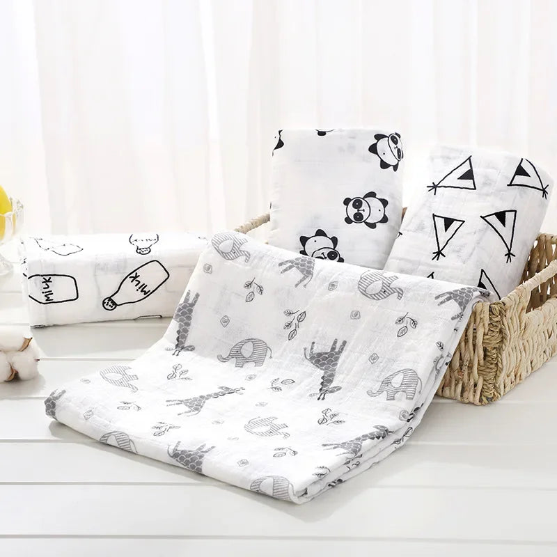 120cm*110cm Swaddle Blanket Baby Cotton Muslin Wrap Baby Blankets Newborn Swaddle Bedding