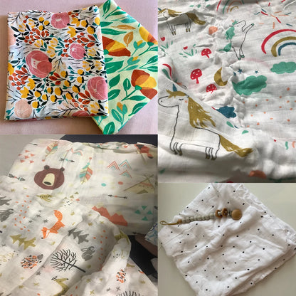 Kangobaby #My Soft Life# Solid Color Bamboo Cotton Baby Muslin Swaddle Blanket Newborn Bath Towel Infant Quilt Size 120x110cm