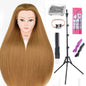 Long Hair Styling head For Hairstyle ProfessionaTraining Head Kit Mannequin Head Styling ToPractice Hot Curl lron Straighten