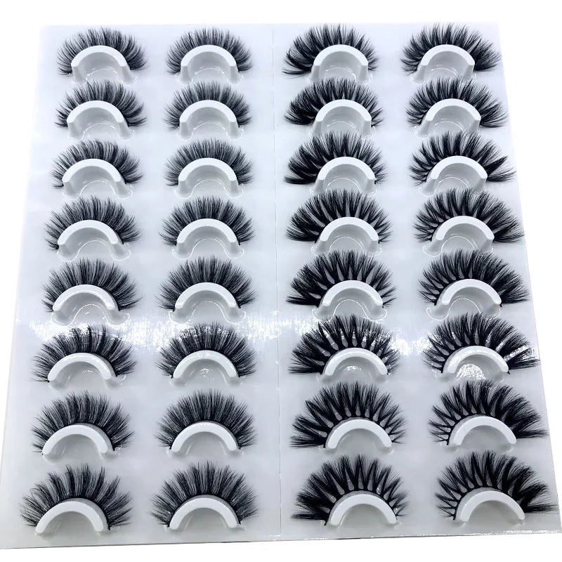 16 Pairs 3D Mink Lashes Natural False Eyelashes Dramatic Volume Fake Lashes Makeup Eyelash Extension Silk Eyelashes
