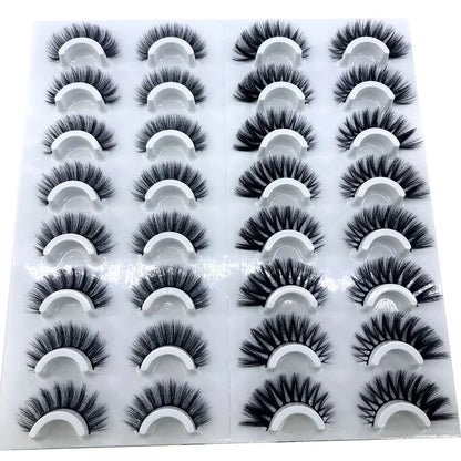 16 Pairs 3D Mink Lashes Natural False Eyelashes Dramatic Volume Fake Lashes Makeup Eyelash Extension Silk Eyelashes