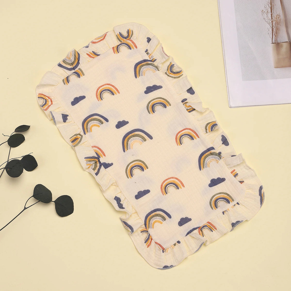 Soft Muslin Cotton Gauze Shoulder Rag Baby Burping Pad Ruffle Newborn Baby Burp Cloths