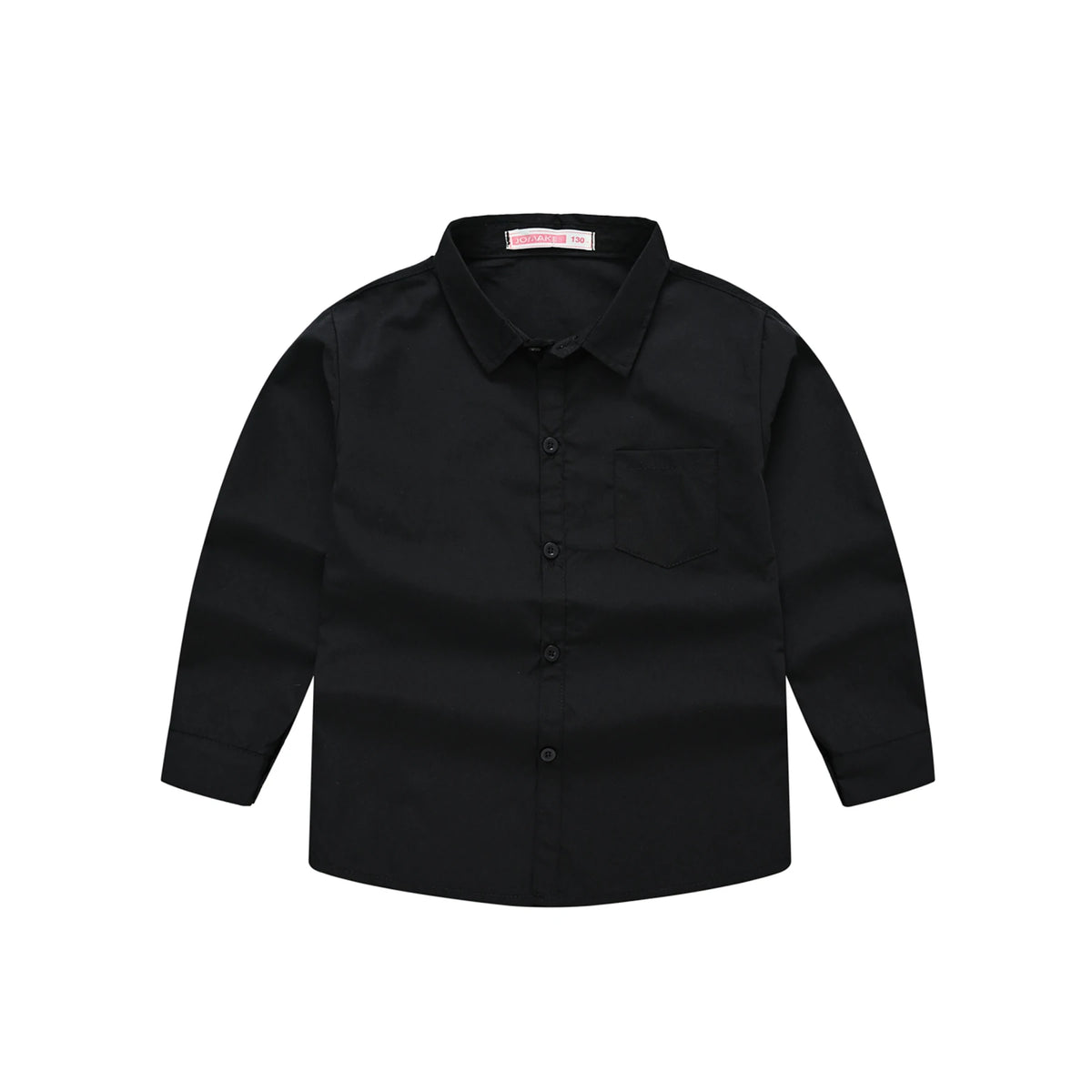 Children's Shirt in the Spring and Autumn New Boys and Girls Suit Collar Shirt Children's Pure Color Long Sleeve Shirt