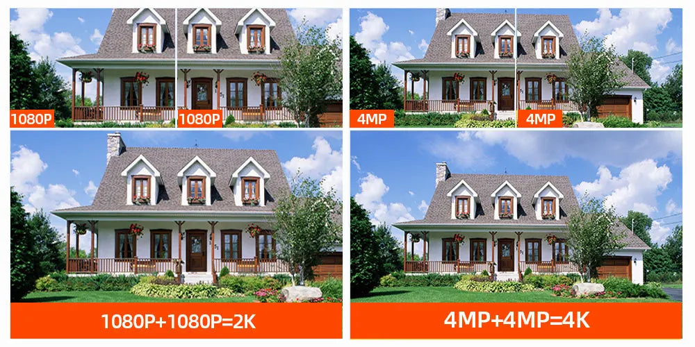 4K 8MP Dual Lens Wifi IP Camera Outdoor 180° Wide Viewing Angle Panoramic Security Surveillance Camera Wireless CCTV IP Cam P2P