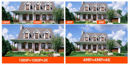 4K 8MP Dual Lens Wifi IP Camera Outdoor 180° Wide Viewing Angle Panoramic Security Surveillance Camera Wireless CCTV IP Cam P2P
