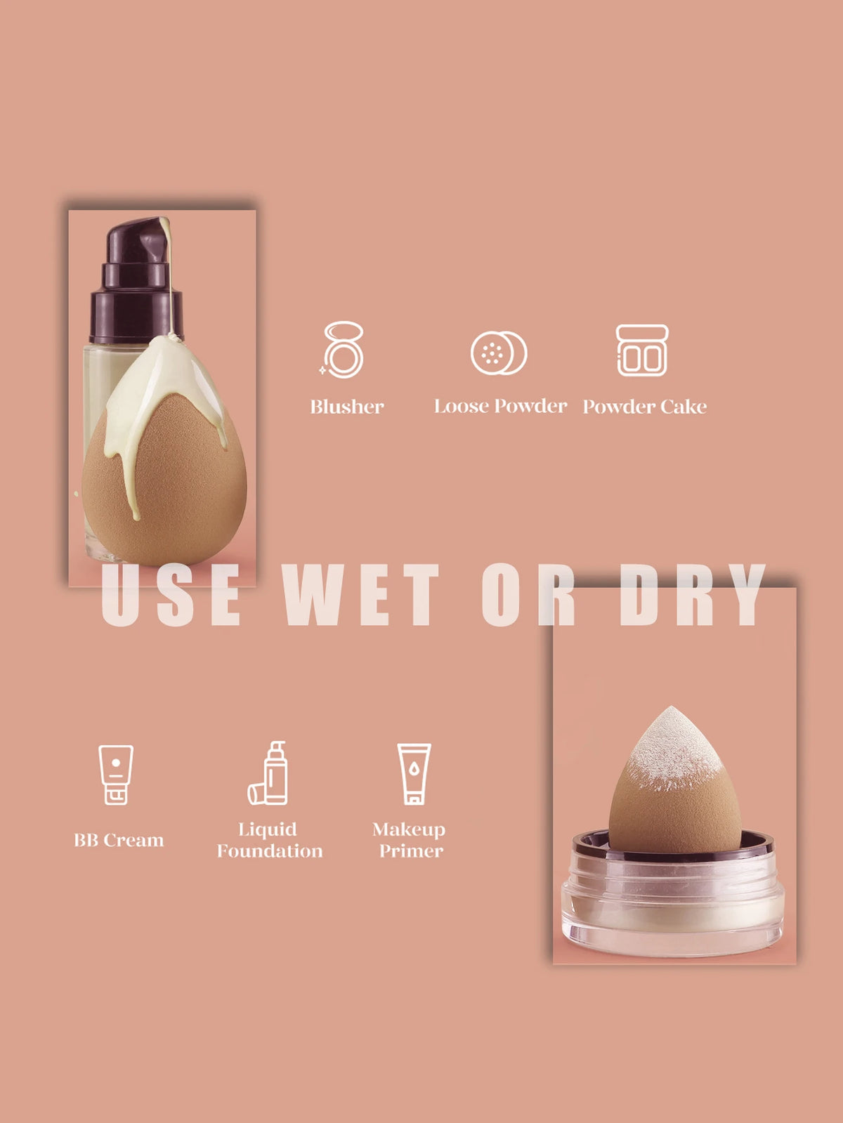 4/8 Foundation Blender; Cosmetics Sponge; Smooth Foundation; Concealing Beauty Sponge; Makeup Blender;