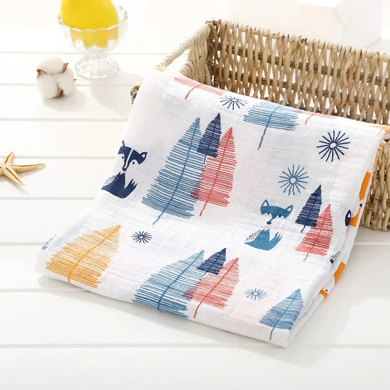 120cm*110cm Swaddle Blanket Baby Cotton Muslin Wrap Baby Blankets Newborn Swaddle Bedding