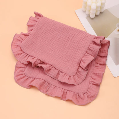 Soft Muslin Cotton Gauze Shoulder Rag Baby Burping Pad Ruffle Newborn Baby Burp Cloths