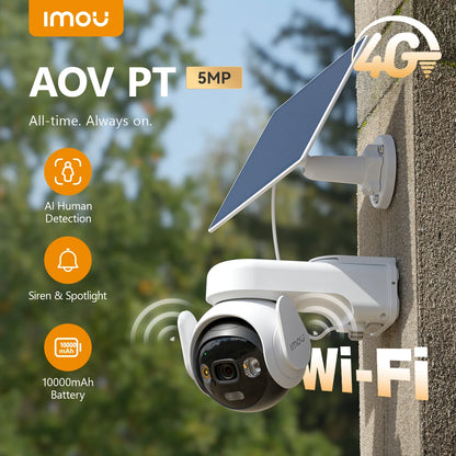 IMOU AOV KIT Camera 3K Wifi Or 4G Security outdoor Camera Smart PIR Detection Battery/Solar Powered IP Camera Two-way Talk