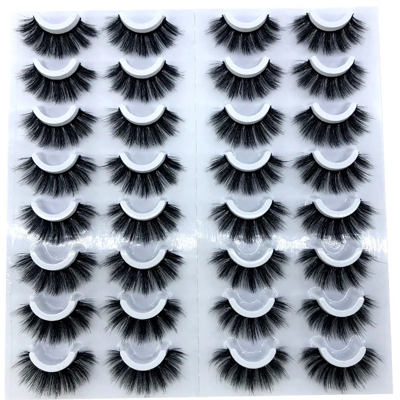 16 Pairs 3D Mink Lashes Natural False Eyelashes Dramatic Volume Fake Lashes Makeup Eyelash Extension Silk Eyelashes