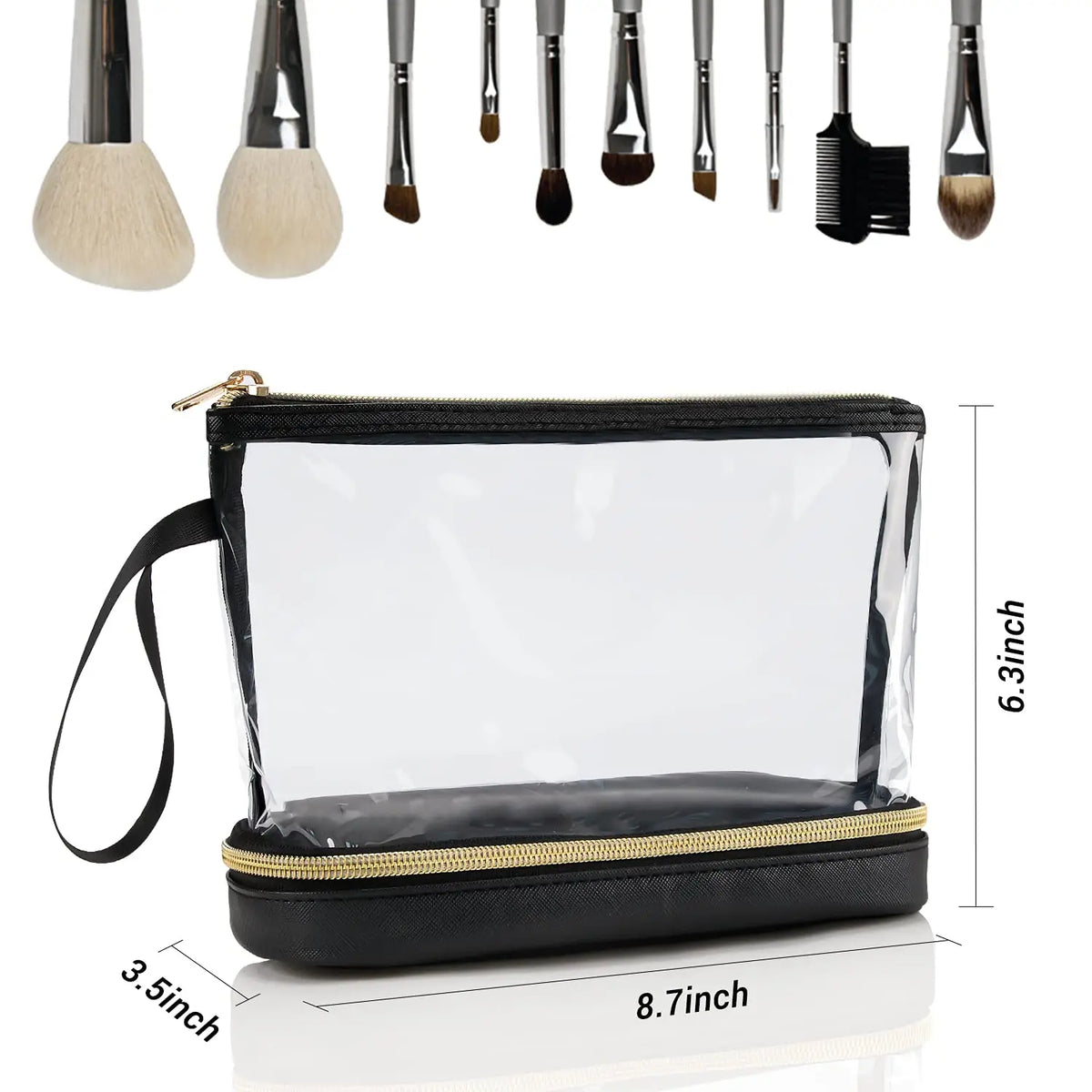  Double-Layer Large Capacity Makeup Bag, Multifunctional Wet and Dry Separation Travel Toiletry Bag, Makeup Brush Organizer