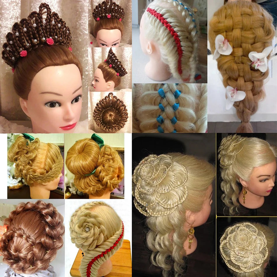 Realistic Mannequin Head With Synthetic Hair Versatile Beauty Training Aid For Hairstylist Makeup Practice Headdoll With Stand