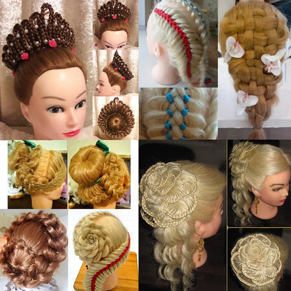 Realistic Mannequin Head With Synthetic Hair Versatile Beauty Training Aid For Hairstylist Makeup Practice Headdoll With Stand