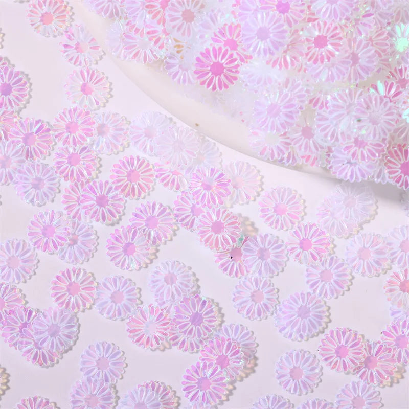 500g/bag 9mm Daisy Sequins - Glitter Flakes for Slime Filling, Nail Art & Phone Case Decor, DIY Resin Craft Accessories