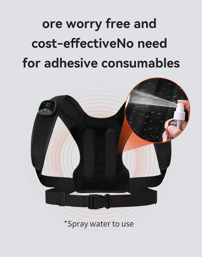 Electric Muscle Stimulator EMS Back Shoulder Vibration Stress Relief Massager Smart Muscle Toner Correct Body Posture USB Charge