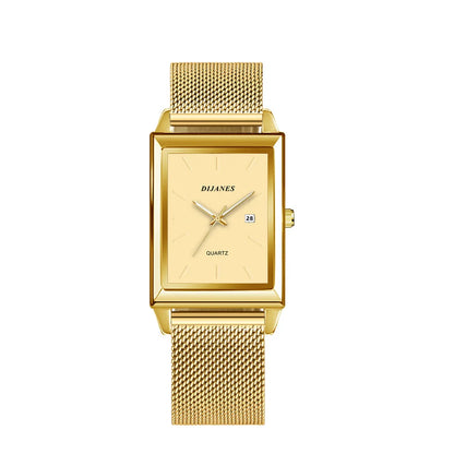 2 Piece/Set Fashion Casual Men's Watch Set Alloy Dial Strap Stylish Square Men's Watch with Date Display Ideal for Gift Giving