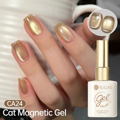 UR SUGAR 15ml Jelly Pink Cat Magnetic Gel Nail Polish Glitter ICE Soak Off Ceramic UV Gel Semi-permanent Nail Supplies Manicure