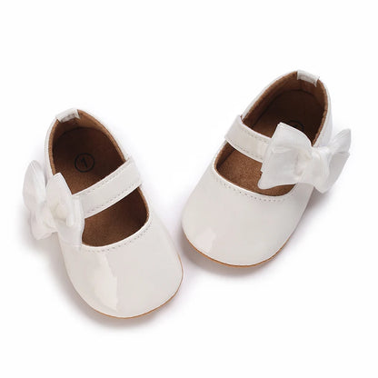 Toddler Girls' Fashionable Bowknot Princess Shoes, Comfortable Soft Mary Jane Flat Shoes Suitable For Parties And Various Activi