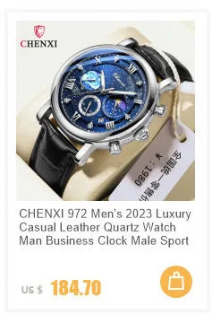 CHENXI 8222 Fashion Couple Quartz Watch Waterproof Night Light Date Stainless Steel Strap Casual Date Men's and Women's Watch