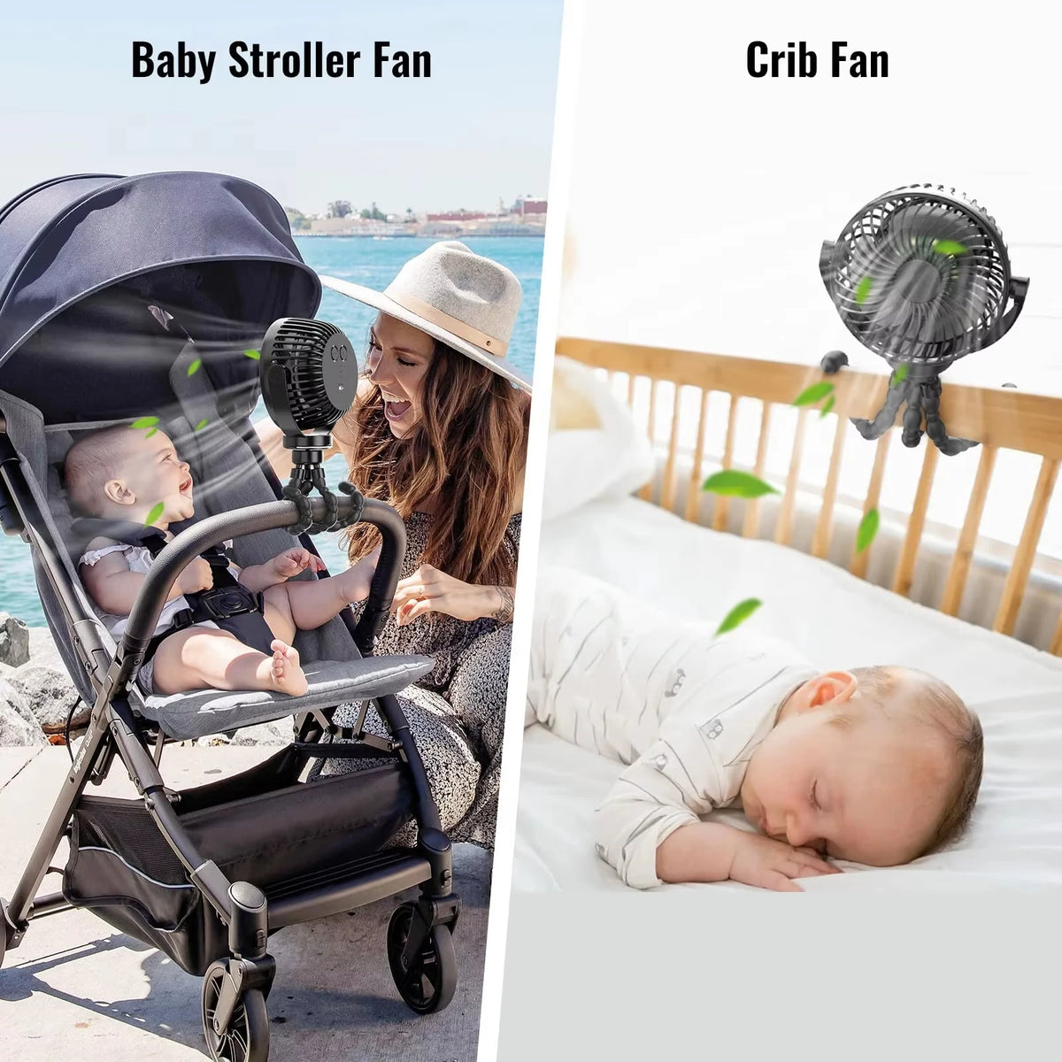 Fan for Cart Stroller Fan Portable Outdoor Fan Clip On for Baby 500mAh USB Rechargeable Handheld Electric Fan for Home 3 Speeds