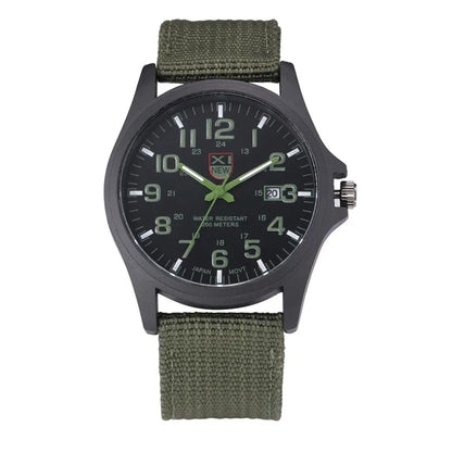 Men Genuine XINEW Brand Watches Students Fashion Casual Nylon Band Sports Army Gifts Date Quartz Wrist Watch Black Montre Homme