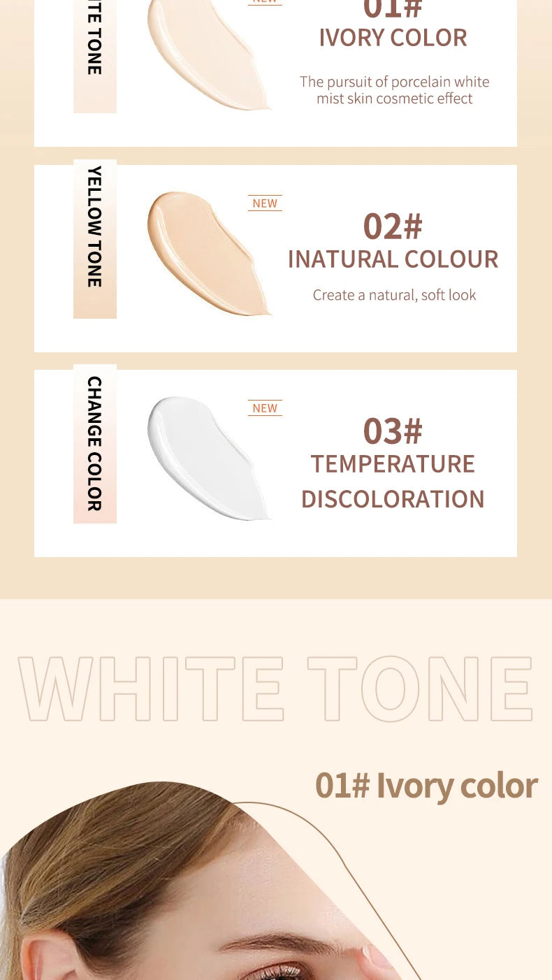 O‘CHEAL 50PA+++ Liquid Foundation Cream Lasting Coverage Makeup Concealer Moisturizing Bright Skin Tone Hydrating Beauty Cream