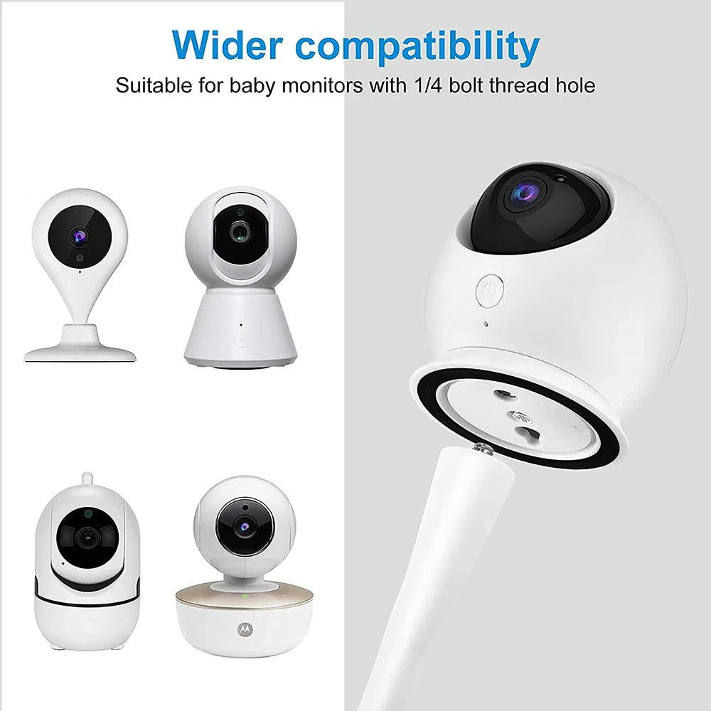 IP Camera Holder Stand Baby Monitor Wall Mount Silica gel Bracket Hole-Free Crib Cradle Rod Hose Holder Flexible Twist Mounting