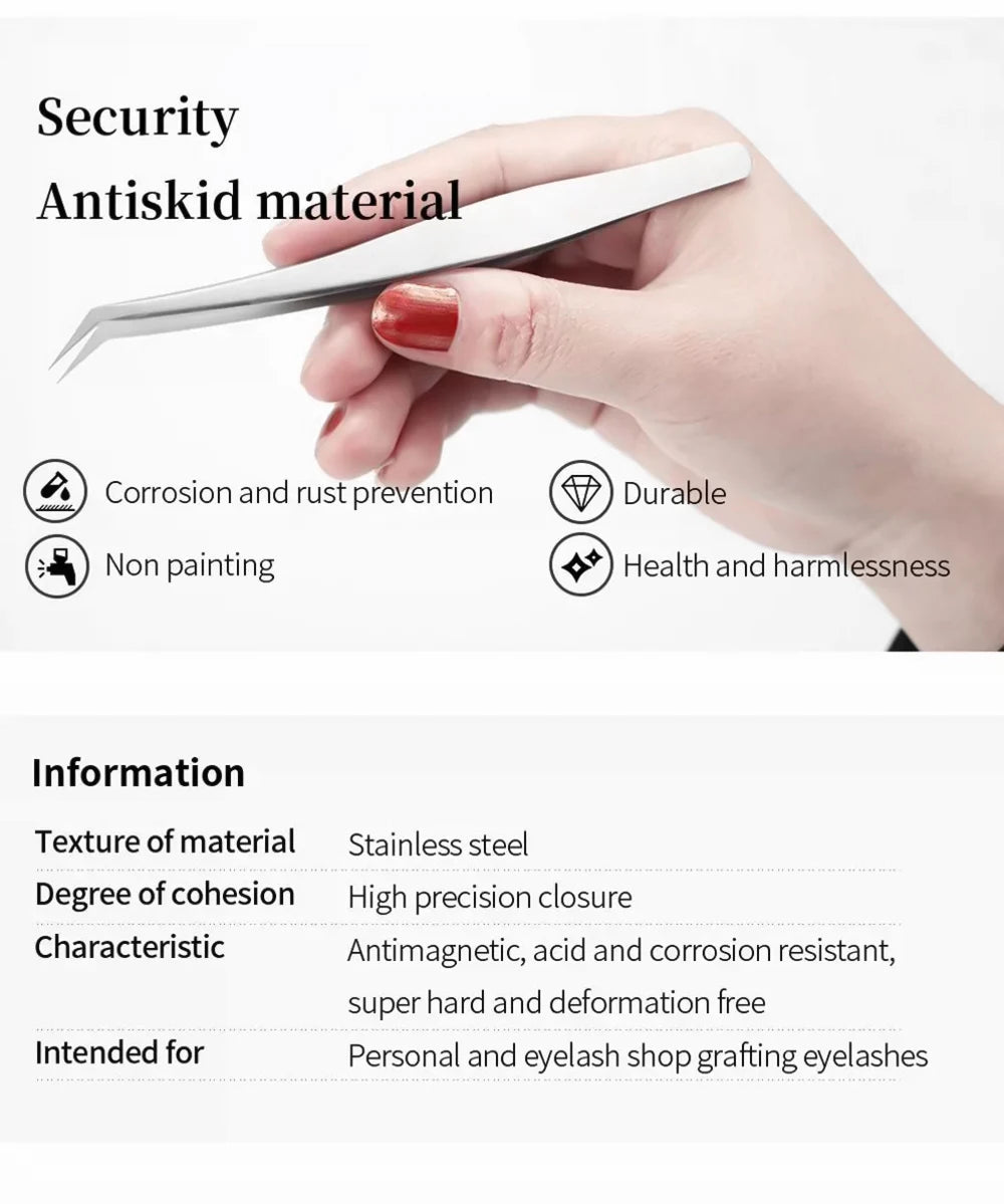 High Precision Non-defrmation Eyelash Make Tools 1Pcs High Elasticity Imported 402 Stainless Steel Gold Feather Lashes Tweezers