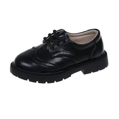New All-match Black Brown Teenage Boy Dress Shoes 2024 Vintage Formal England Boys Wedding Party Shoes Boys Leather Shoes H06213